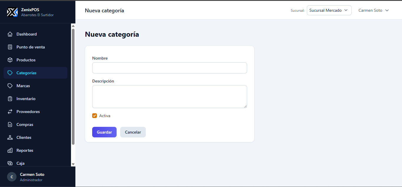 Agregar categoría