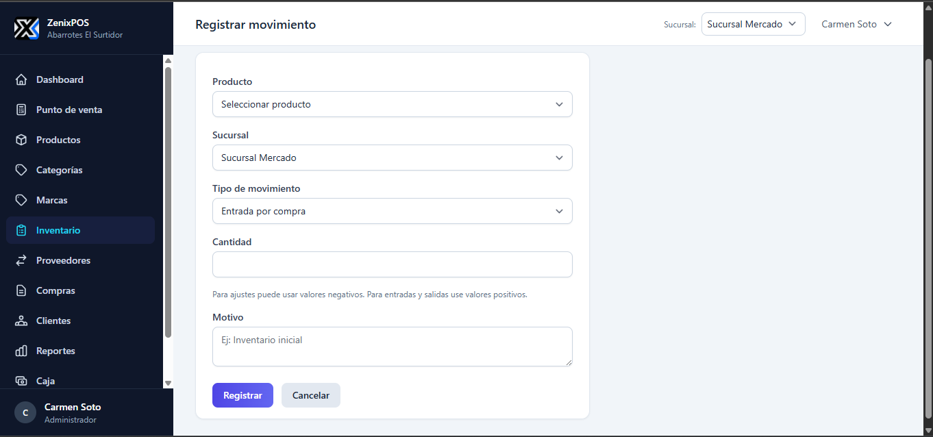 Movimientos de inventario